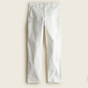 High-rise patch pocket straight-leg jean in white